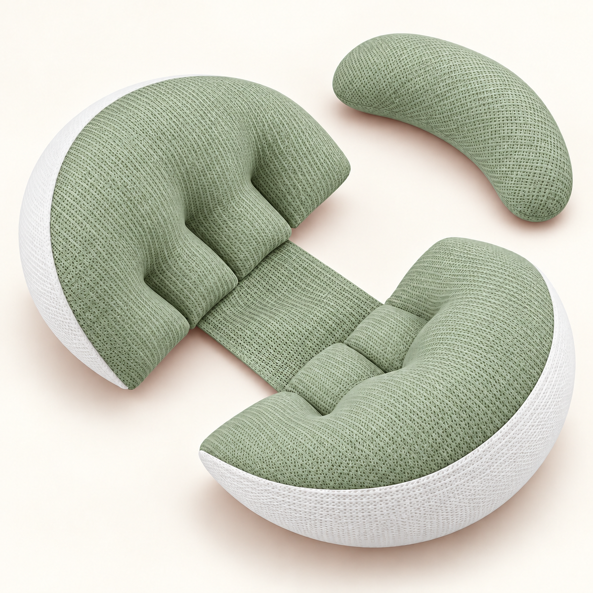 Cuscino compatto verde Luna Mamma